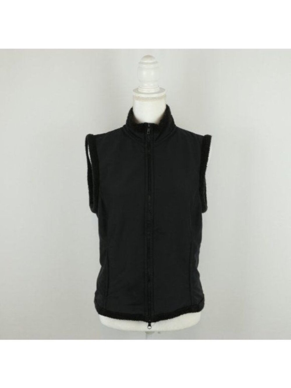Prana Women's Medium Black Sherpa Fleece Lined Casual Full Zip Vest